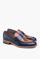Lucca Loafer Navy-Beige - SEPOL Shoes